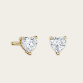 Lab-Grown Diamond Heart Stud Earrings