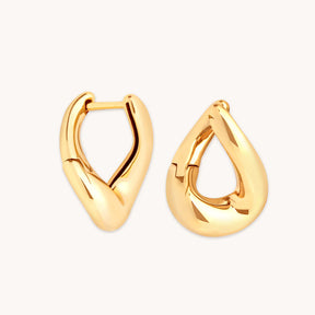 18K Gold Plated Molten Hoops