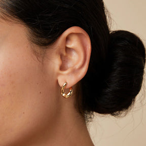 18K Gold Plated Molten Hoops