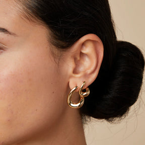 18K Gold Plated Molten Hoops