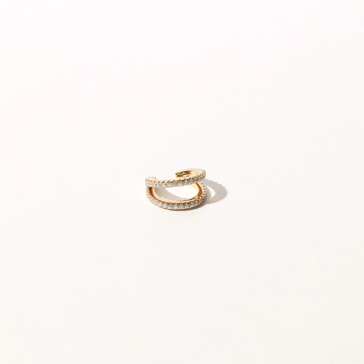 18K Gold Plated Double Illusion Crystal Ear Cuff
