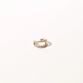18K Gold Plated Double Illusion Crystal Ear Cuff