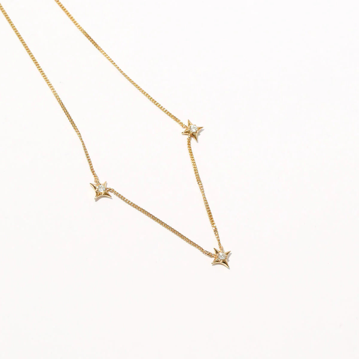 Cosmic Tri-Star Charm Necklace