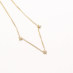 Cosmic Tri-Star Charm Necklace