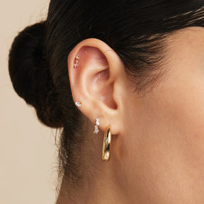 18K Gold Plated Crystal Pear Huggies