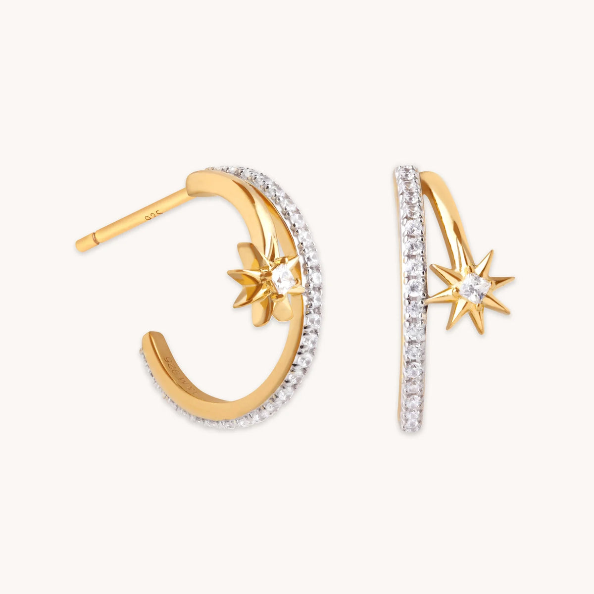 18K Gold Plated Cosmic Illusion Crystal Hoops