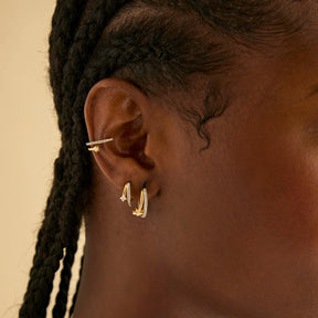 18K Gold Plated Cosmic Illusion Crystal Hoops