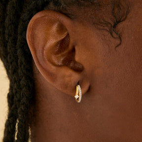 18K Gold Plated Crystal Illusion Huggies
