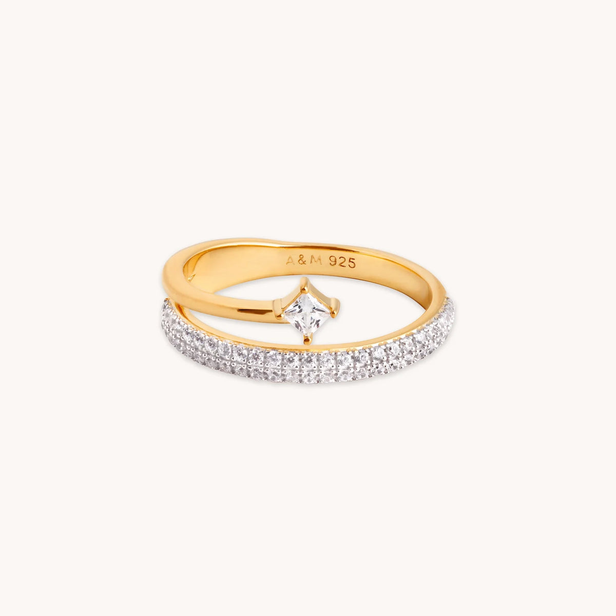 18K Gold Plated Crystal Illusion Ring