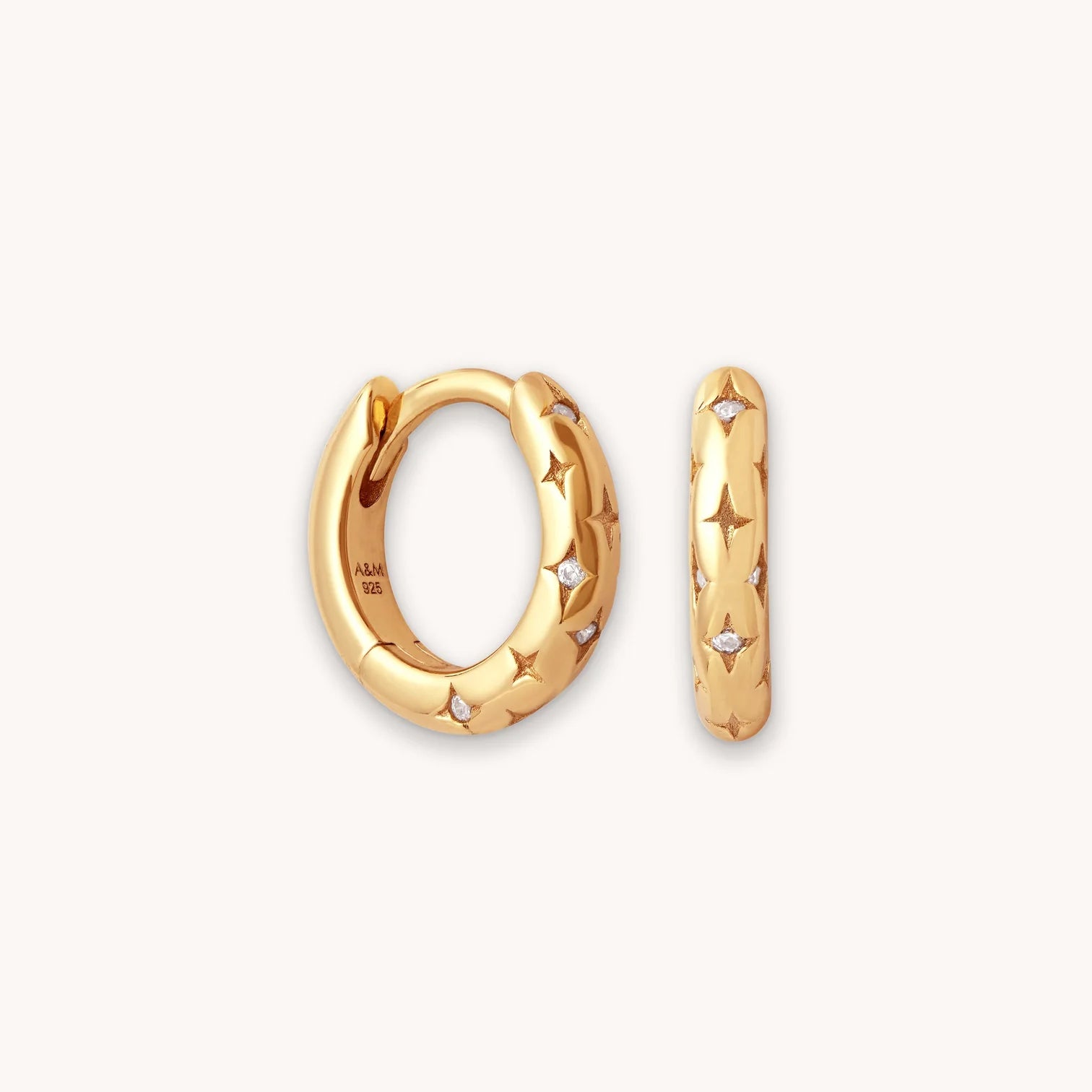 18K Gold Cosmic Star Bold Huggies