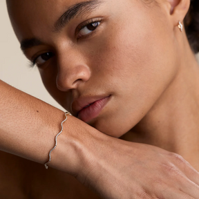 14K Gold Plated Scalloped Tennis Chain Bracelet