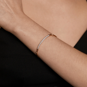 14k Gold Plated Pavé Knot Bangle