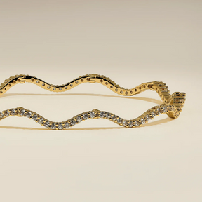 14K Gold Plated Scalloped Tennis Chain Bracelet