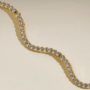 14K Gold Plated Scalloped Tennis Chain Necklace