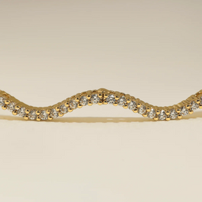 14K Gold Plated Scalloped Tennis Chain Necklace