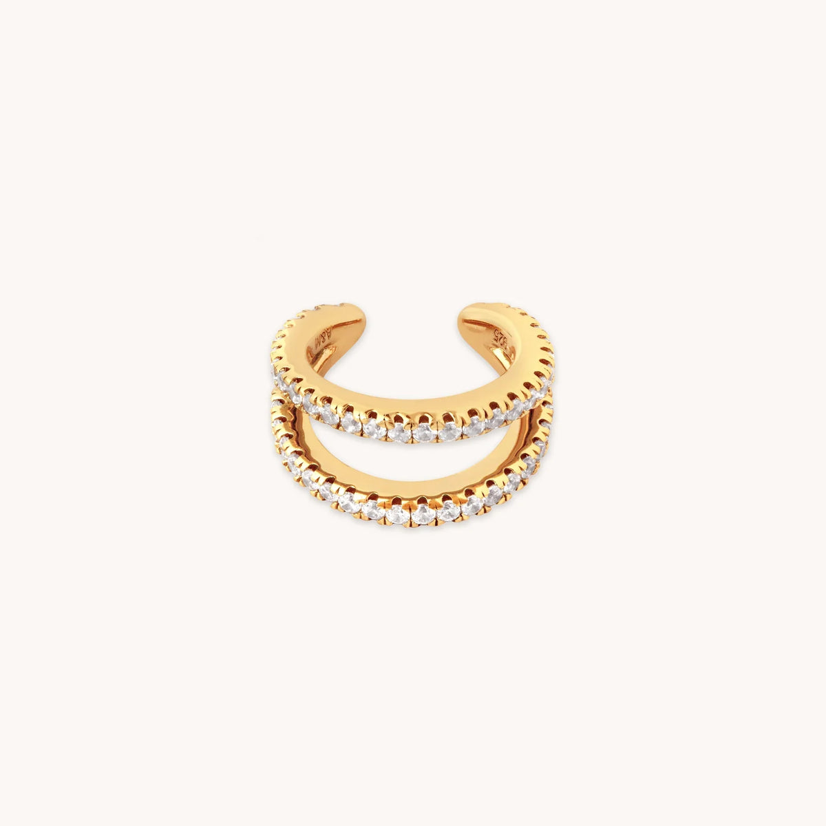 18K Gold Plated Double Illusion Crystal Ear Cuff