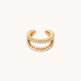 18K Gold Plated Double Illusion Crystal Ear Cuff