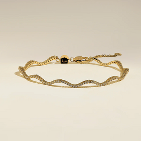 14K Gold Plated Scalloped Tennis Chain Bracelet