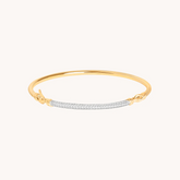 14k Gold Plated Pavé Knot Bangle