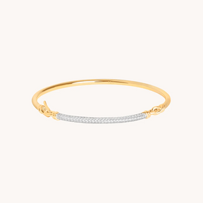 14k Gold Plated Pavé Knot Bangle