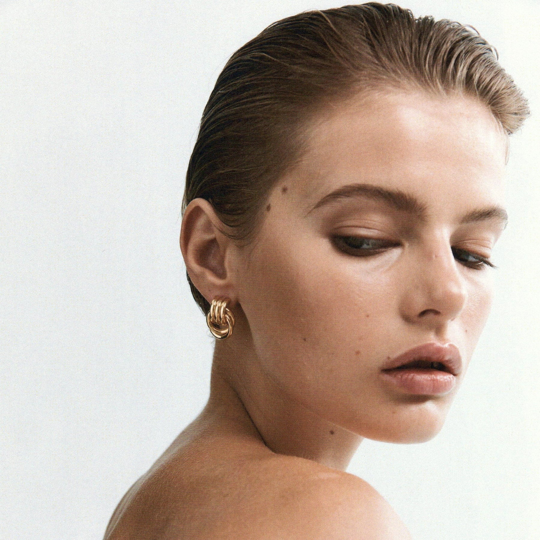 18K Gold Plated Baby Knot Hoop Earrings
