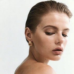 18K Gold Plated Baby Knot Hoop Earrings