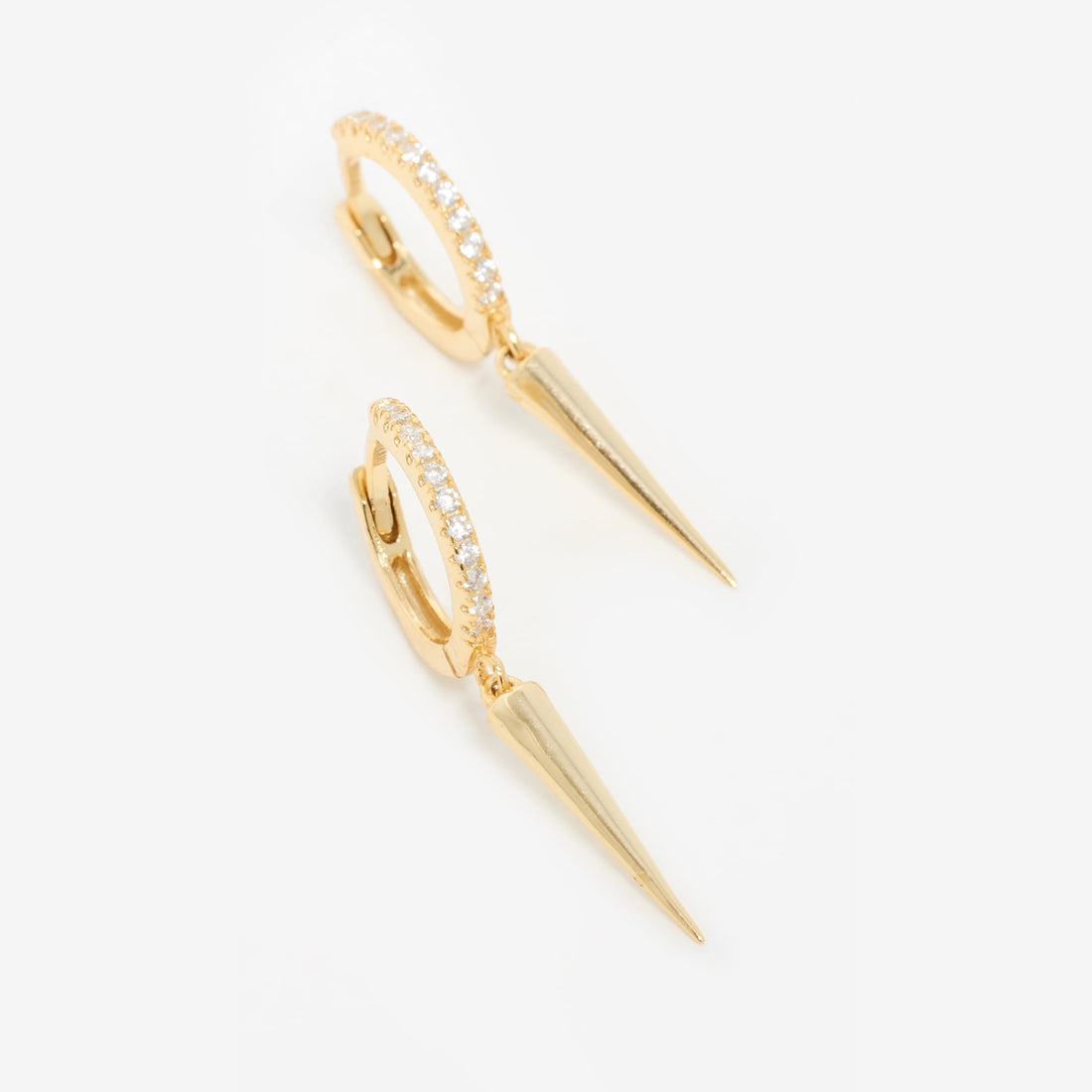 18K Gold Vermeil Dagger Huggie Earrings