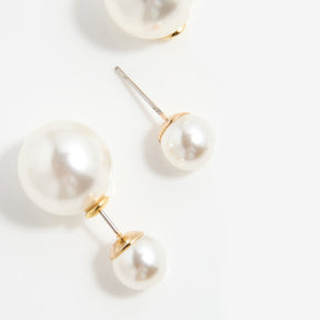 Double Ball Swarovski Pearl Earrings