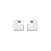 Rhodium Silver Cube Earrings