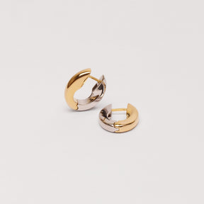 Two-Tone U-Shaped Hoop Earrings