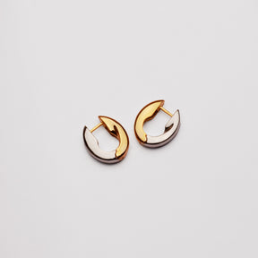 Two-Tone U-Shaped Hoop Earrings