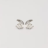 Rhodium Silver Sculpted Tri-Hoop Earrings