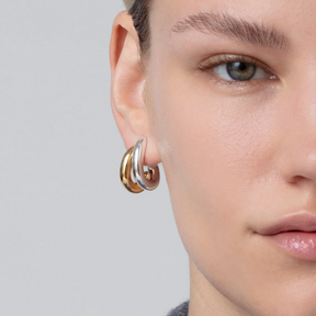 Two-Tone Florence Hoop Earrings