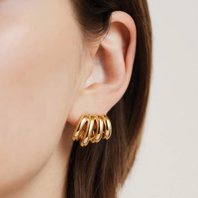 Monroe Illusion Statement Gold Hoop Earrings