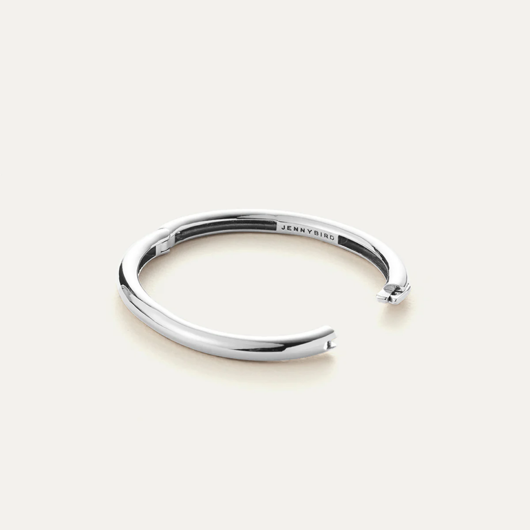 Rhodium Silver Statement Gia Bangle