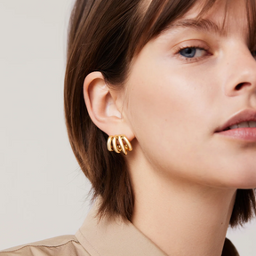 Monroe Illusion Statement Gold Hoop Earrings