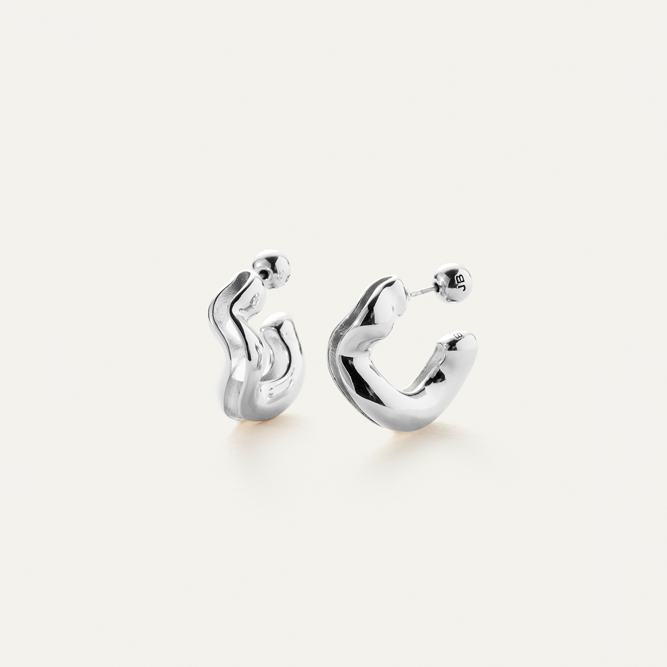 Rhodium Silver Ola Hoop Earrings