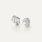 Monroe Illusion Statement Silver Hoop Earrings