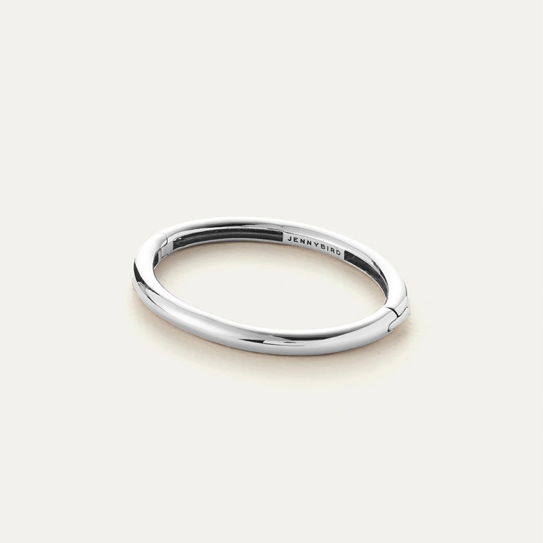 Rhodium Silver Statement Gia Bangle