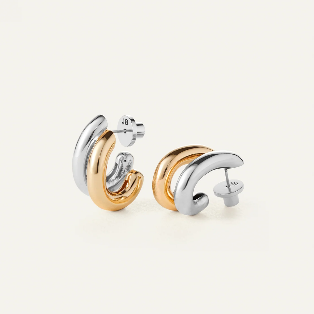Two-Tone Florence Hoop Earrings
