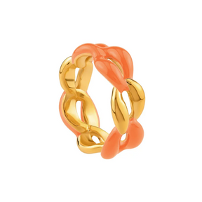 Juicy Enamel Gold Chain Link Ring