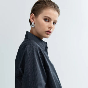 Rhodium Silver Mini Knot Hoop Earrings