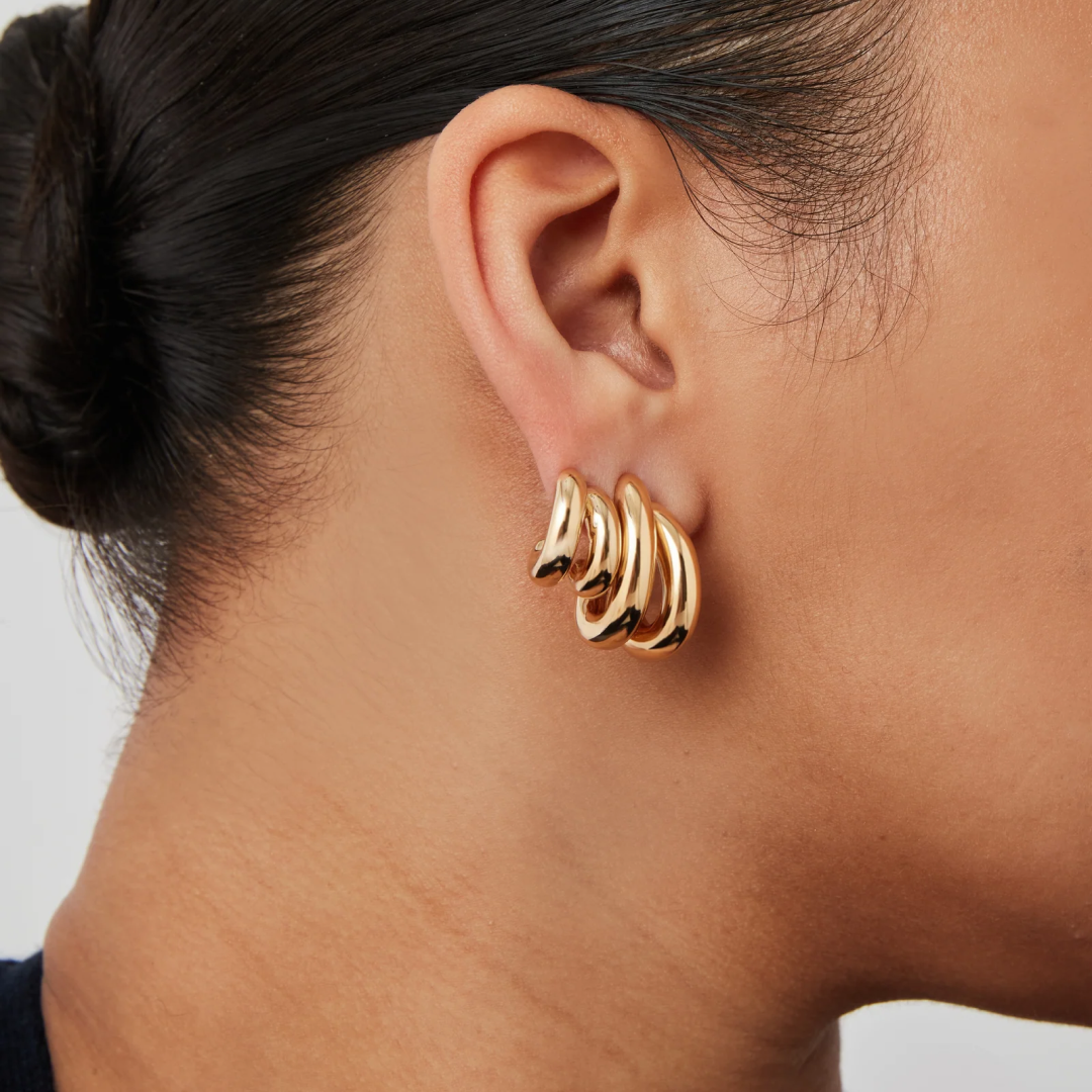 14k Gold Plated Mini Florence Hoop Earrings