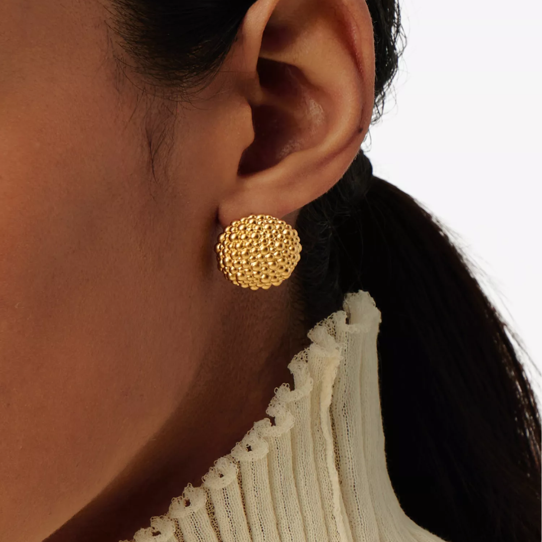 18K Gold Plated Baya Dome Studs
