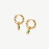 Molten Green Charm Hoop Earrings