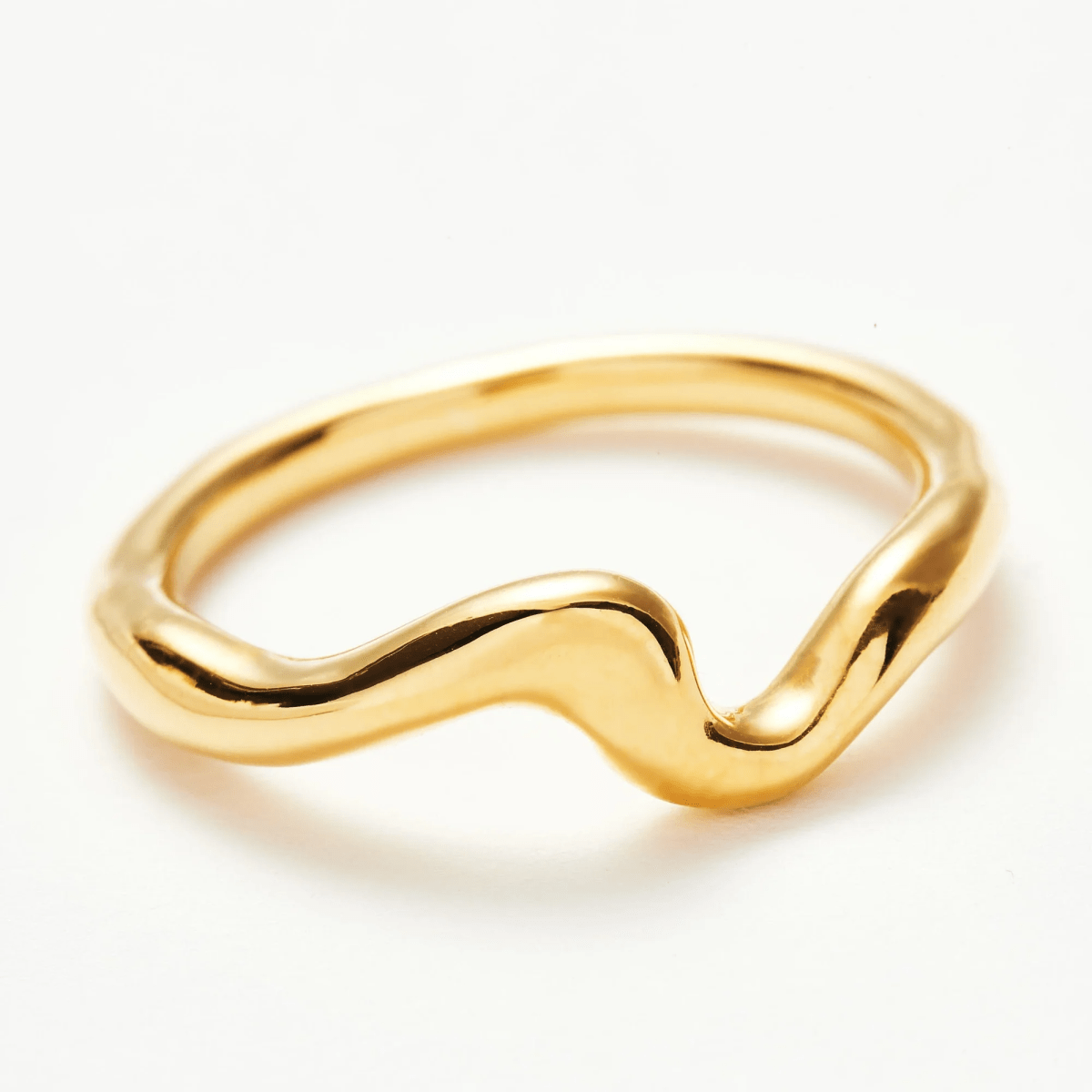 Molten Wave Gold Stackable Ring