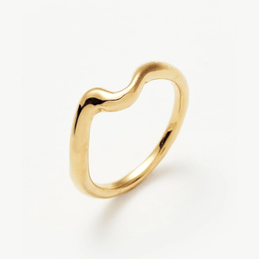 Molten Wave Gold Stackable Ring