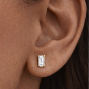 Emerald Cut Stud Earrings