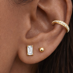 Emerald Cut Stud Earrings