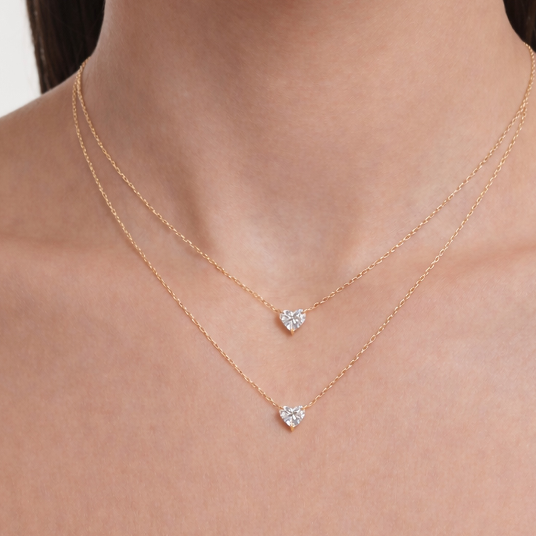 Lab-Grown Diamond Heart Pendant Necklace